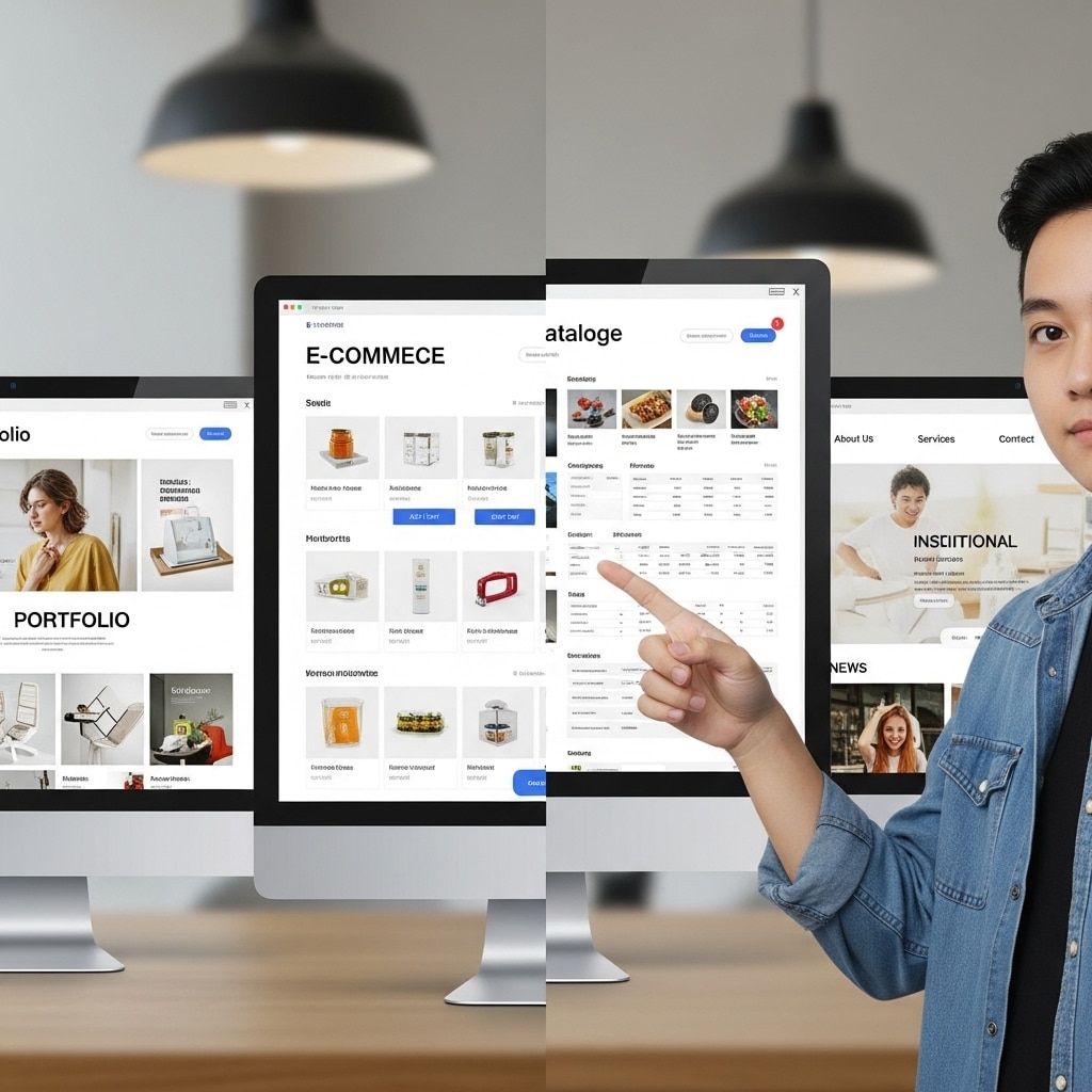 Comparaison des types de sites web pour entreprises.